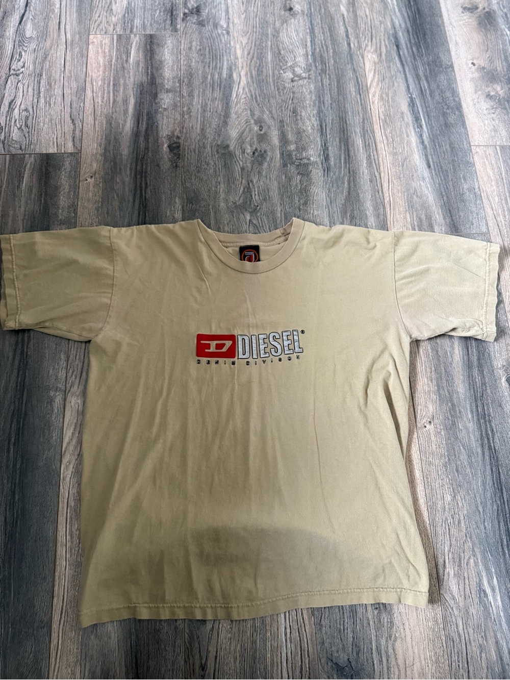 Diesel Olive Short Sleeve Logo Tee with Red Accent